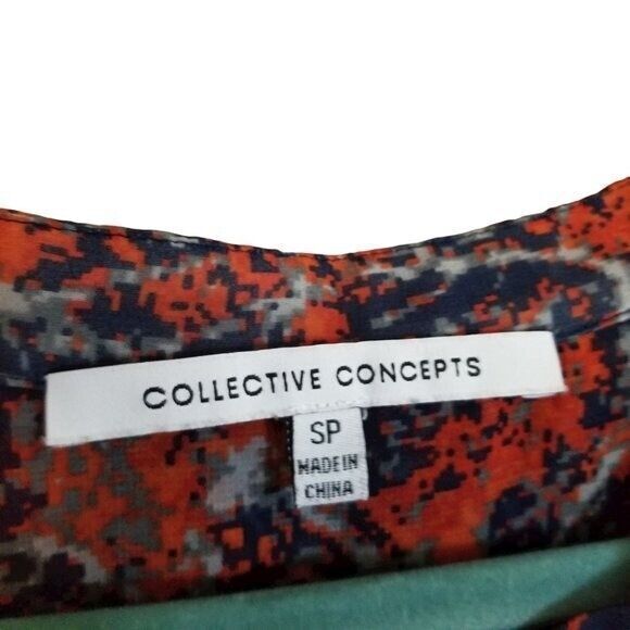 Collective Concepts Womens Sz SP Multicolor Geometric Long Sleeve Button Up... - Picture 2 of 8